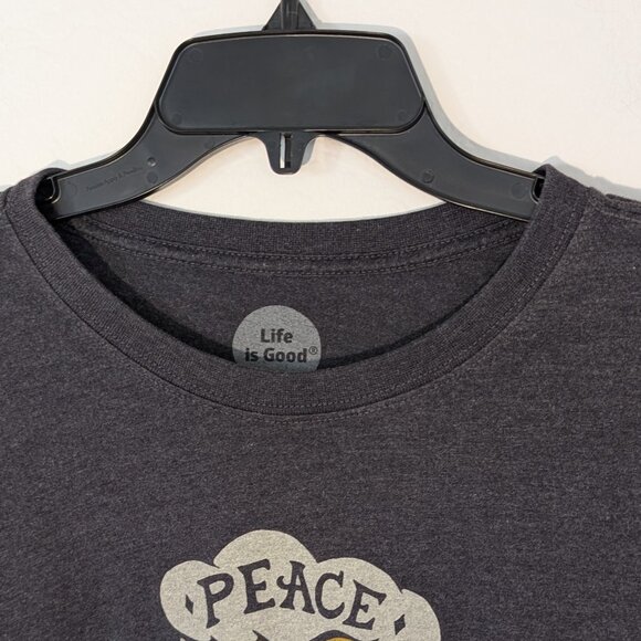 LIFE‎ IS GOOD Crusher T Shirt Men's L Classic Gray Beer Holly Graphic Pullover - Picture 4 of 13